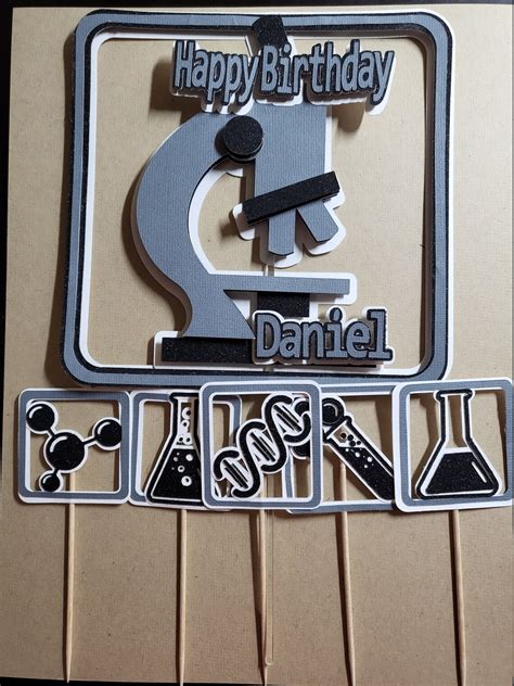 microscope cake topper.